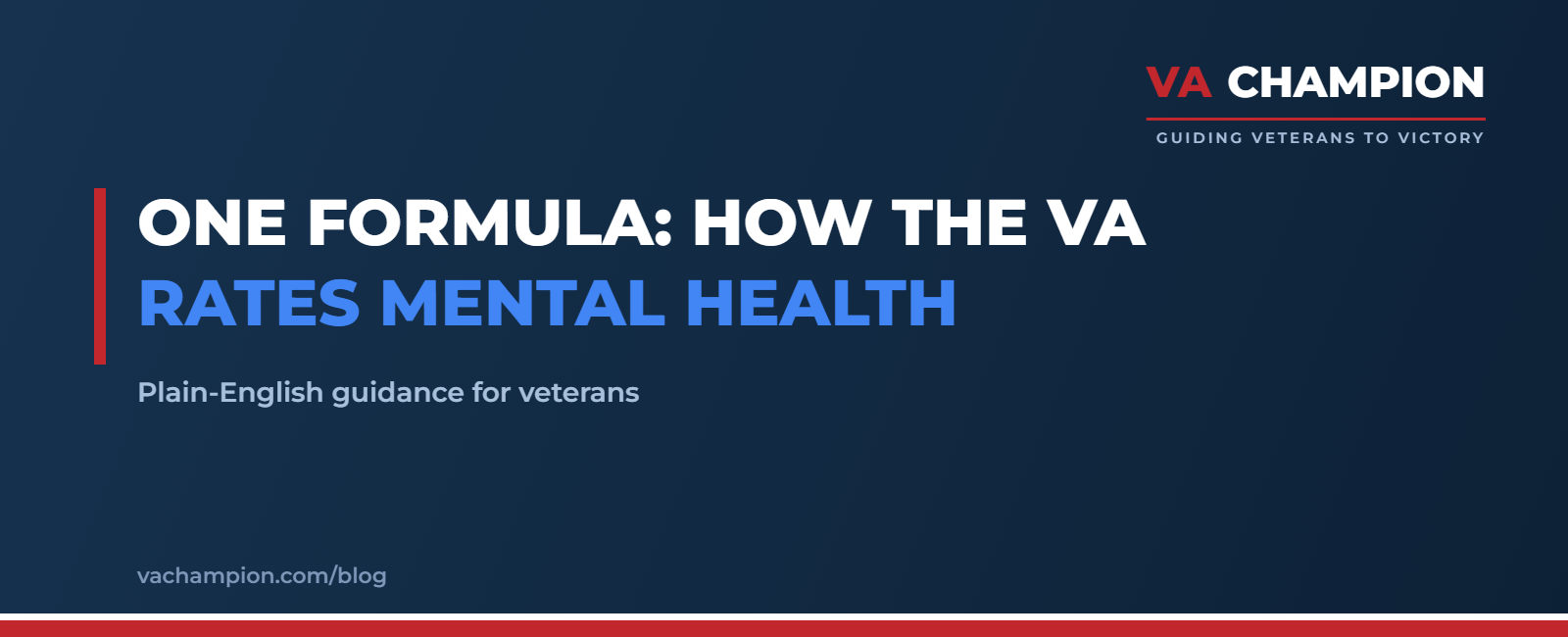 One Formula: How the VA Rates Mental Health | VA Champion guide