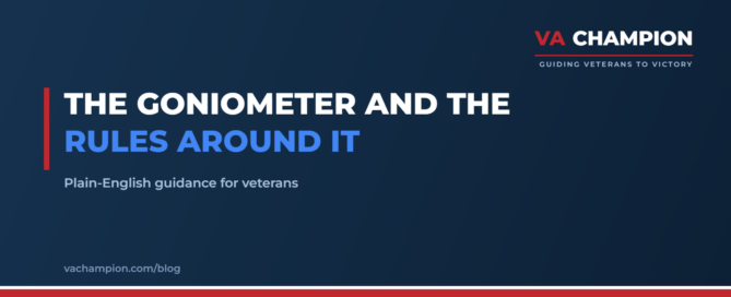 The Goniometer and the Rules Around It | VA Champion guide